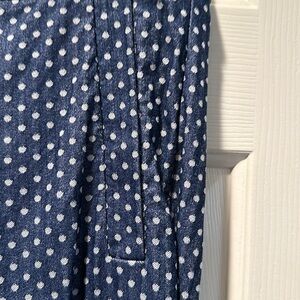 EUC Ladies Elle medium blue crop pants with white polka dots L